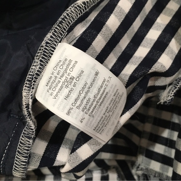 J.Crew Women's Bi-Stretch Gingham Martie Ankle  Pants Size 4 Navy White #E9564 - Picture 6 of 8